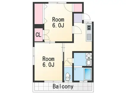 ソルトテラス(2K/3階)の間取り写真