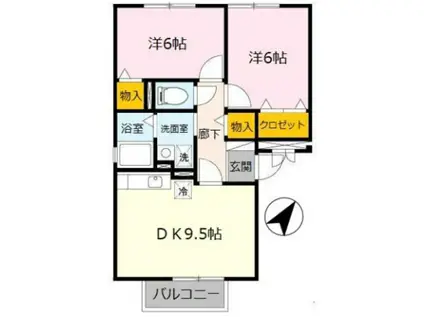 J-ロイネット(2DK/3階)の間取り写真