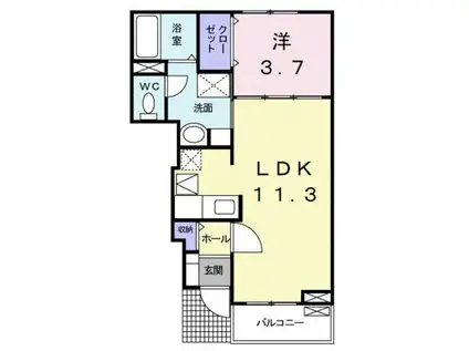 カトル・セゾン(1LDK/1階)の間取り写真