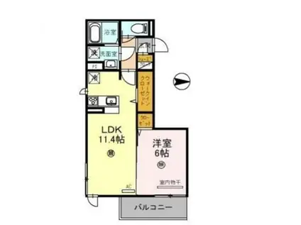 D-ROOM宇須 光(1LDK/1階)の間取り写真