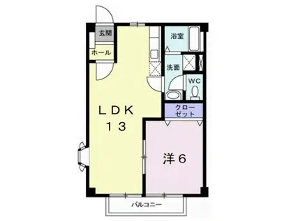パルシャス園部Ⅰ(1LDK/2階)の間取り写真