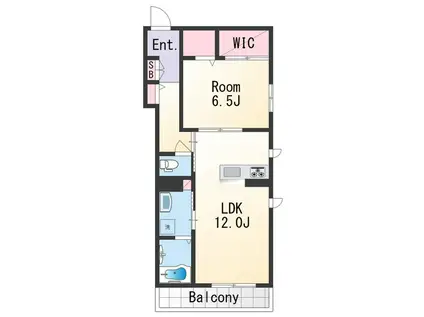 シャーメゾン黒田(1LDK/2階)の間取り写真