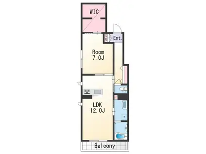 シャーメゾン黒田(1LDK/2階)の間取り写真