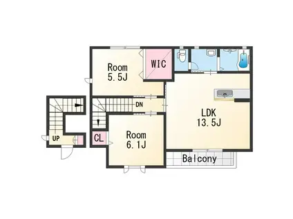 シャーメゾン木ノ本(2LDK/2階)の間取り写真