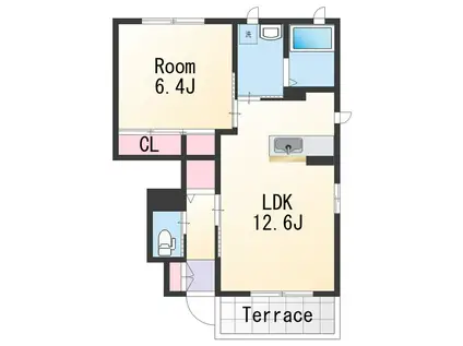 シャーメゾンアドヴァンス(1LDK/1階)の間取り写真