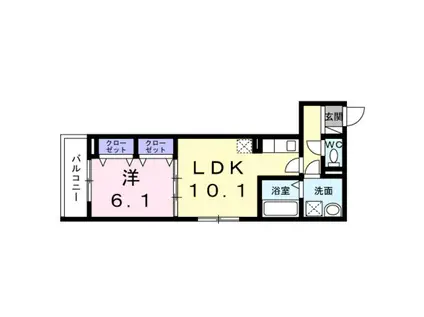 ヒカルサ和歌山本町(1LDK/2階)の間取り写真