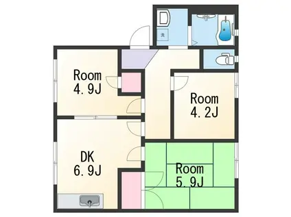 グランファーム(3DK/1階)の間取り写真