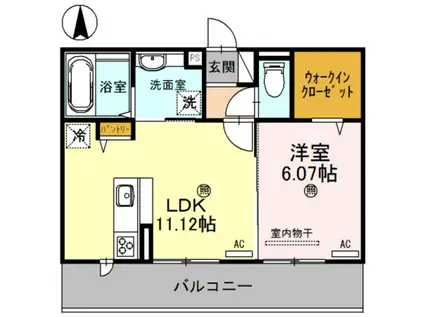 KOCOA TERRACE(1LDK/2階)の間取り写真