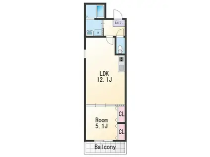 フジパレス和歌山太田Ⅱ番館(1LDK/3階)の間取り写真