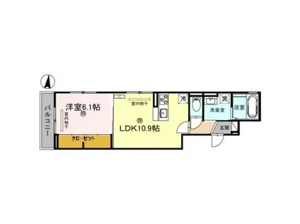 カルム アビタシオン北出島(1LDK/3階)の間取り写真