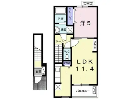 セボージャ(1LDK/2階)の間取り写真