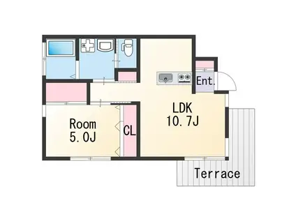 コーポ華(1LDK/1階)の間取り写真