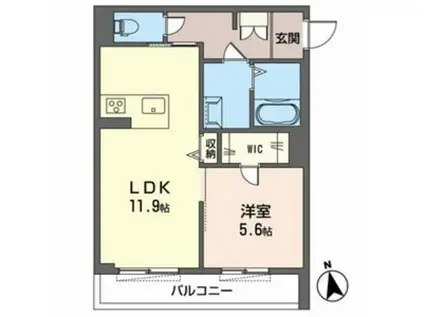 BEREO NANKAIWAKAYAMACITY(1LDK/2階)の間取り写真