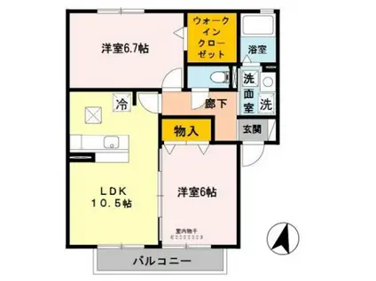 PROVENCEⅡ(2LDK/1階)の間取り写真