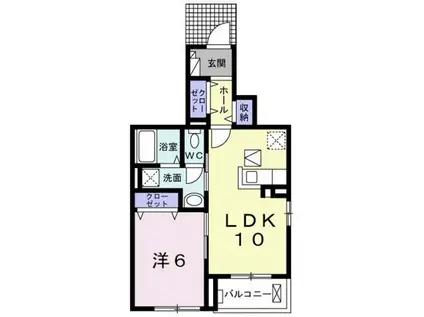 グランデ・フォルテ木ノ本(1LDK/1階)の間取り写真
