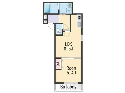 フジパレス吹屋町イースト(1LDK/1階)の間取り写真
