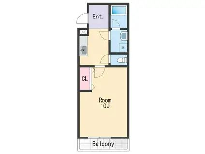 フジパレスジーナ(1K/2階)の間取り写真