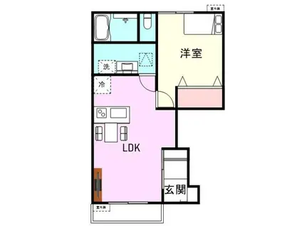 カーザドルチェ(1LDK/1階)の間取り写真