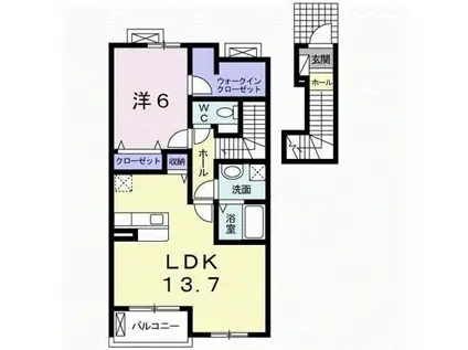 サンレミ・ブーケ・アイ(1LDK/2階)の間取り写真