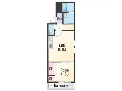 フジパレス城北Ⅴ番館(1LDK/1階)の間取り写真