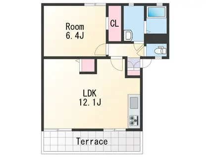 フレグランス吹上(1LDK/1階)の間取り写真