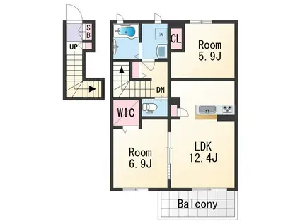 シャーメゾン金龍寺丁(2LDK/2階)の間取り写真