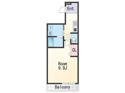 フジパレス新通(1K/1階)の間取り写真