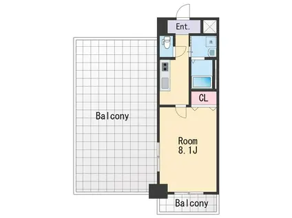シャルマンフジ和歌山駅前(1K/9階)の間取り写真