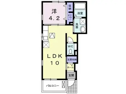 アン・ソレイユ(1LDK/1階)の間取り写真