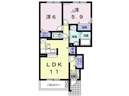 グラン・ポシビリテⅢ(2LDK/1階)の間取り写真