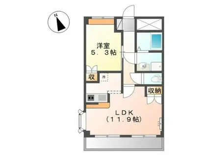 和歌山線 田井ノ瀬駅 徒歩10分 2階建 築17年(1LDK/2階)の間取り写真