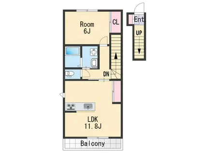 グランニエル(1LDK/2階)の間取り写真