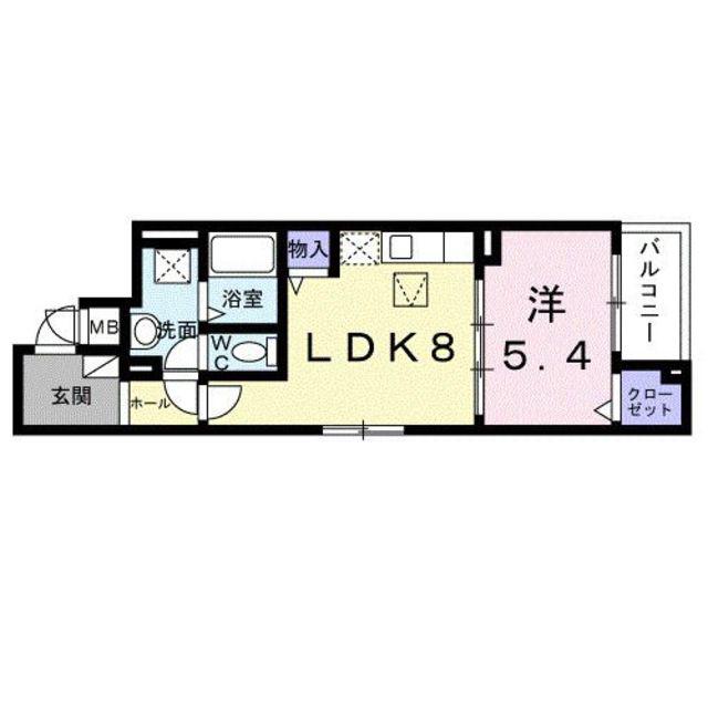 モンテリザイア紀和(1LDK/2階)の間取り写真