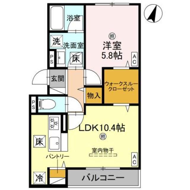 ピオーネ荘(1LDK/1階)の間取り写真