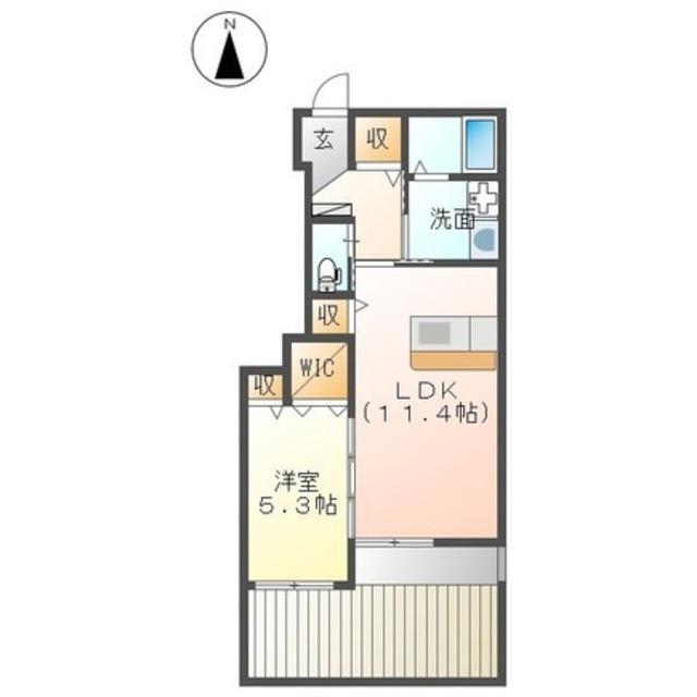 プランドールM&N.Ⅱ(1LDK/1階)の間取り写真