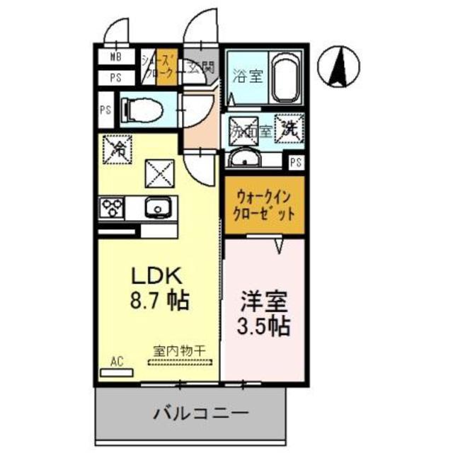 サンライズ湊Ⅱ(1LDK/2階)の間取り写真