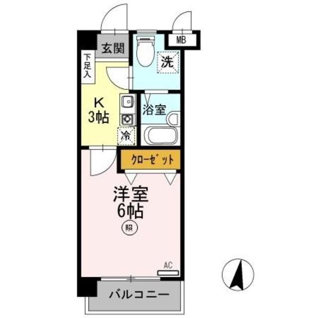 インペリアル宮前(1K/3階)の間取り写真