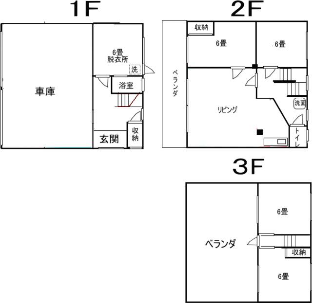 南海電鉄和歌山港線 和歌山港駅 徒歩42分 3階建 築47年(4LDK)の間取り写真