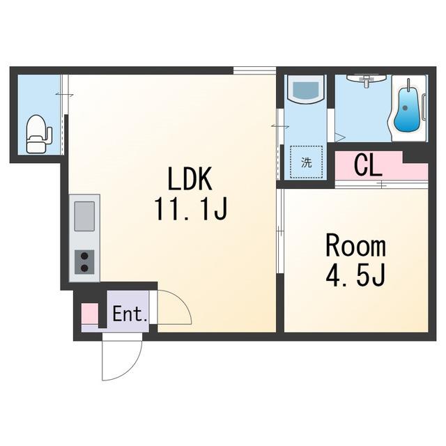 N-MAISON和歌浦南(1LDK/1階)の間取り写真