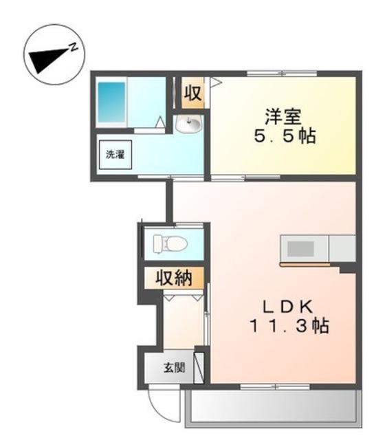 レゴリス(1LDK/1階)の間取り写真