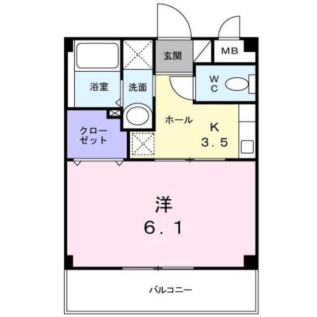 プランドール(1K/1階)の間取り写真