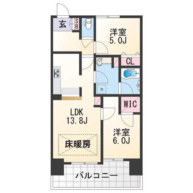 ユニ・アルス吹上プレジオ(2LDK/2階)の間取り写真