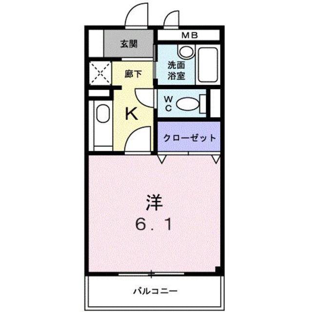 アヴェニールNISHIKI(1K/2階)の間取り写真