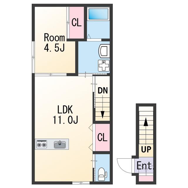 N-MAISON井辺(1LDK/1階)の間取り写真