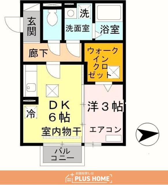 モナリエAN(1DK/1階)の間取り写真