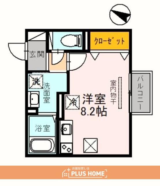 グランディール・M(1K/1階)の間取り写真