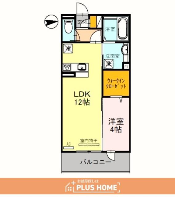 D-ROOM桑ノ木(1LDK/2階)の間取り写真