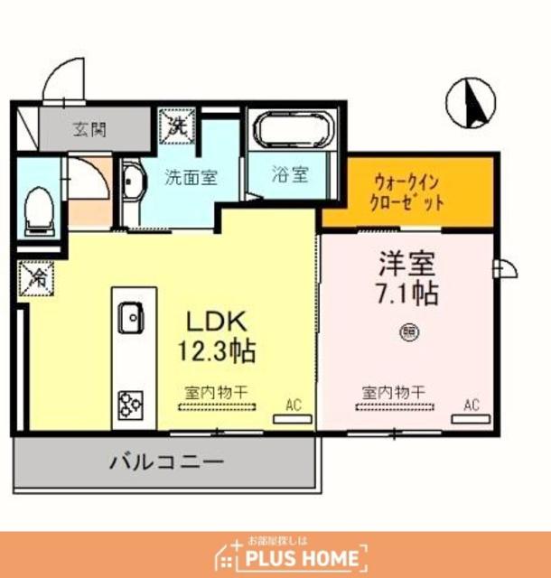 DーROOMN・KⅡ(1LDK/2階)の間取り写真