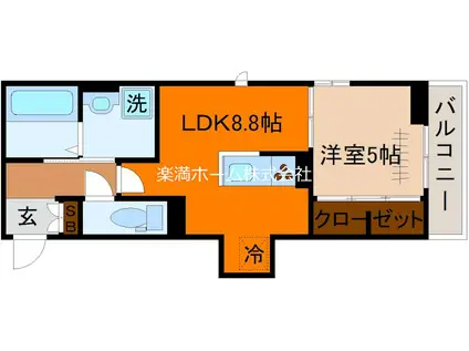 LUSOLE嵐山(1LDK/3階)の間取り写真
