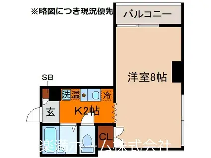 ロベルージュマツイ(1K/2階)の間取り写真